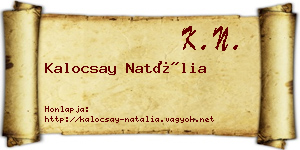 Kalocsay Natália névjegykártya